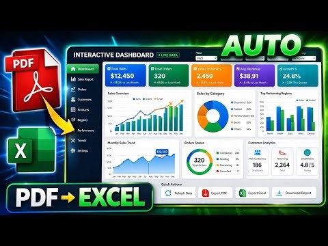 🔥 Dashboard PDF to Excel Automation (2026) | Auto Update + Pivot Table (No VBA)