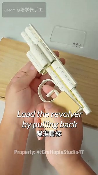 How to make a fun paper revolver #shorts #videoviral #art #fyp #origami #handmade #diy