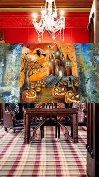 【油絵】数年前のハロウィン画を本気でリメイクしたら…空気感が劇的進化！『黒猫と秘密の古城』