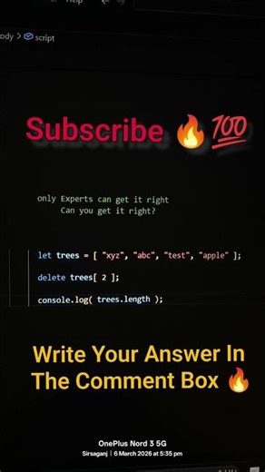 Quick Fire JavaScript Quiz for Beginners💯🔥 #knowledgegate #coding #webdevelopment #programming