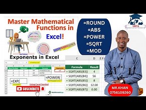 EXCEL MATHEMATICAL FORMULAS | POWER, SQUARE ROOT, ABSOLUTE VALUE, MODULUS, ROUND
