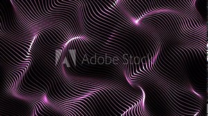 Abstract rose gold background animation. Digital waves seamlessly flowing and reflecting on the light. Technology, science and artificial intelligence background. Internet, data science, programming.
