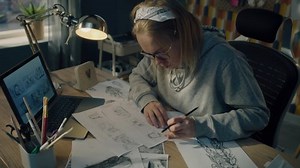 Female Animator Creates Sketches Cartoon Looks Stock Footage Video (100% Royalty-free) 1095157109 | Shutterstock