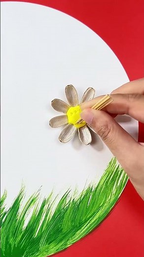 Teach You How To Make Sunflower Stickers With Melon Seed Shells In 20 Seconds #diy #craft