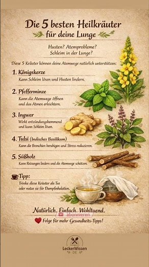 Husten & Schleim? Diese 5 Kräuter helfen deiner Lunge 🌿
