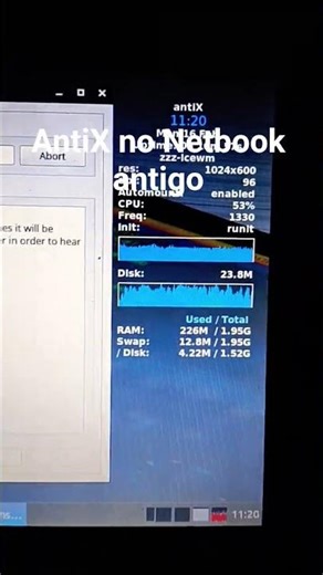 AntiX Linux no Netbook antigo #32bits #antix #linux #netbook