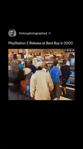 The PlayStation 2 was released in North America on October 26, 2000. The console was available for purchase at Best Buy, among other stores. On launch day, customers line up for hours and sometimes overnight to secure a unit due to limited supply. This happened mainly because of manufacturing issues that forced Sony to cut its initial North American shipment from one million units to about 500,000. | History In Pictures