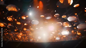 Closeup of a ceiling projection, displaying a constantly changing virtual reality art piece.