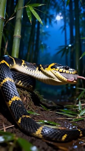 GIANT Tiger Snake HUNTS Baby Shrew in Bamboo! 🌿🐍