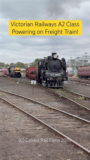 Victorian Railways A2 Class Powering On Freight Train!! #steam #railway #train