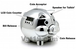 Pig E Bank: The electronic piggy bank that talks to you