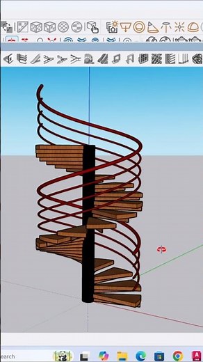 SketchUp Secret Trick 🤯 Create Spiral Stairs in 60 Seconds! Easy SketchUp Tutorial #shorts #tutorial