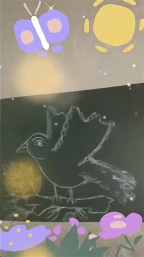 "Beautiful Bird Chalk Drawing on Blackboard 🕊️✨ | Easy Blackboard Art for Beginners"#sketch #drawing