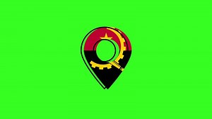 Angola flag inside location map pin icon