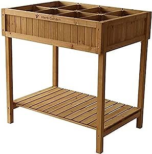 VegTrug Custom Herb Planter, Durable and Rectangular Outdoor Planter, Natural