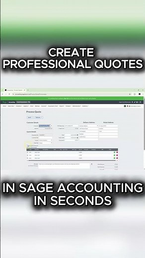 CREATE PROFESSIONAL QUOTES IN SAGE ACCOUNTING IN SECONDS!!