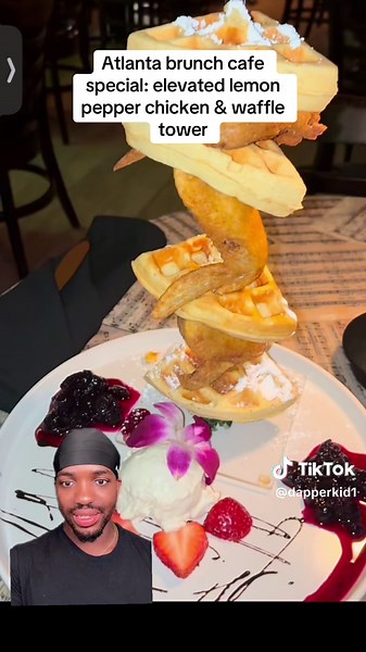 Elevated Lemon Pepper Chicken & Waffle Tower in Atlanta