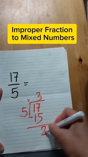Improper Fraction to Mixed Number #maths #tricksandsolutions #mathematics #mathproblem #math #hacks