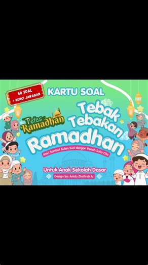 🕌KARTU SOAL TETES (Tebak Tebakan) Ramadhan🤍✨ 🖨️ File PDF ukuran A4 siap cetak 📩 Link otomatis masuk ke email setelah pembayaran 📚 Isi file: ✨ 40 kartu soal ✨ 2 halaman kunci jawaban Yuk buruan diunduh, link file ada di bio profil🙌🏻
