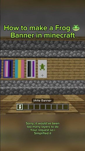 HOW TO make a FROG 🐸 banner in MINECRAFT! #shorts