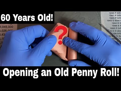 Opening an Original Bank Wrapped OBW Penny Roll - 1963-D DDO Search