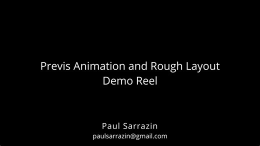 Previs Animation and Rough Layout Demo Reel