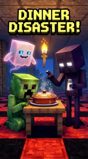 Minecraft Mobs 😂 | Family Dinner Chaos #minecraft