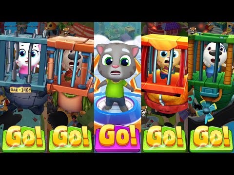 Talking Tom Hero Dash - All Demon Outfits Vs Bosses World Fights - Tom & Ginger Defeats Full Raccoon