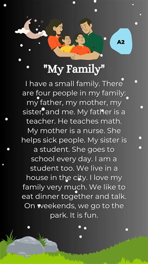 My Family: A Small Family Story in English