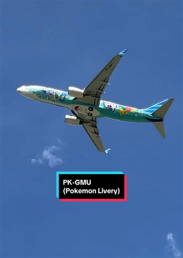 Pokemon Livery (Pikachu Jet GA-1) in Garuda Indonesia PK-GMU (Papa Kilo - Golf Mike Uniform) B737-8U3 Jayapura - Jakarta✈️ @Garuda Indonesia #planespotting #garudaindonesia #bandarasentani #pikachujetgarudaindonesia #epyepe