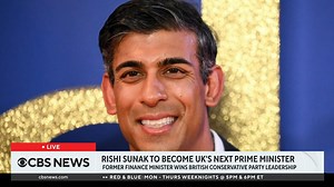 5.8K views · 72 reactions | Former U.K. finance minister Rishi Sunak is set to become the country's next prime minister. Sunak after winning a leadership vote for the Conservative Party. The decision comes just four days after Liz Truss announced she's resigning after just six weeks in office. | CBS News | Facebook