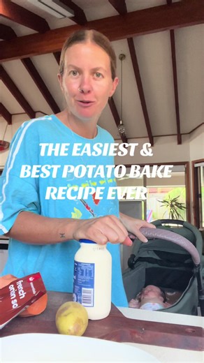 A BBQ crowd pleaser! Literally 4 ingredients. Thanks to mum for this recipe🤌 -Sweet Potato -Potato -Thickened cream -French Onion Soup packet Slice ya potatos, layer them out in a dish. Mix ya cream and French onion soup. Pour over. Bang in he oven for 45mins-1hr on 180 degrees. Bobs ya uncle. #potatobake #recipe