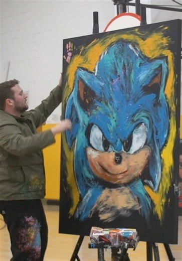 Painting Sonic the Hedgehog in 8 Minutes