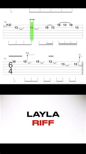 Layla Main Riff 🎸 | Tabs On Screen
