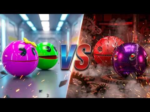 MS PACMAN & GREEN PACMAN vs ROBOT MONSTERS #2026