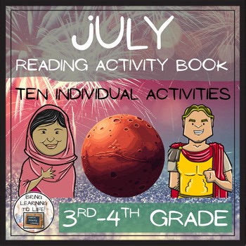 July Close Reading Comprehension Activity Book | 3rd-4th Grade