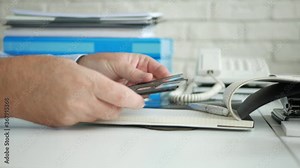 Businessman at Office Works with Floppy Disks, Old Magnetic Storage Disks Used for Computers, Outdated Technology