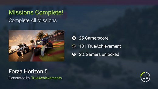 Missions Complete! achievement in Forza Horizon 5