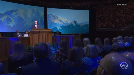 We heard an engaging devotional today from Elder Patrick Kearon of the Quorum of the Twelve Apostles. The speech was titled “Flecks of Gold” and discussed how as we reach outward and upward, serving others and remembering our identity as children of God, we can each be like flecks of gold and bless those around us. Listen to our “Recent Speeches” podcast to hear the full speech, or check out the link below to see the speech page on our website! Kearon Speech: https://speeches.byu.edu/talks/patri