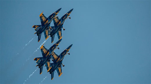 Blue Angels arrive ahead of Scott Air Force Base Airshow