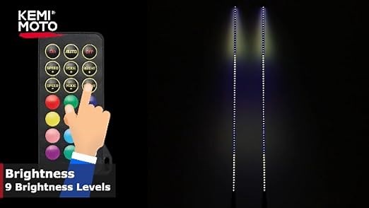 2 PCS 5FTV LED Whip Light -Up to 366 Color Combinations