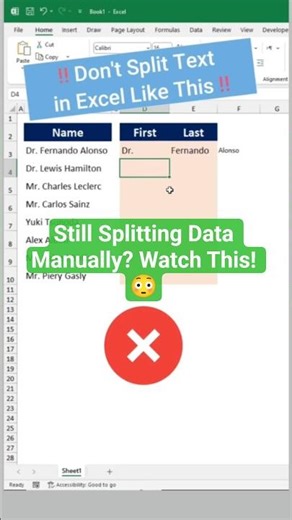 99% Excel Users Don’t Know This TEXTSPLIT Trick 🤯#shorts