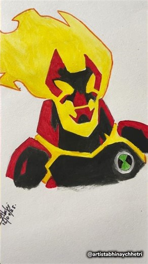 “I Drew HeatBlast from Ben 10!!🔥(Day-19)” #ben10drawing