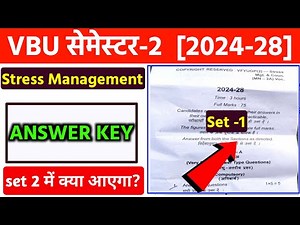 VBU Semester-2 minor vocational Stress Management Set-1 ANSWER KEY 2026