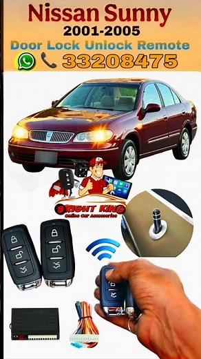Nissan Sunny 2001-2005 door Lock Unlock Remote Bright King #shorts