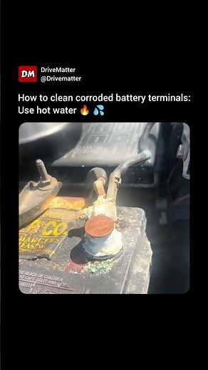how to clean corroded battery terminals using hot water.