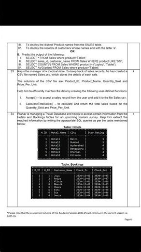 12th Computer Science Board Sample Question paper with marking scheme 2025-26 II CBSE II