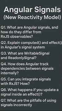Interview Question for "Angular Signals (New reactivity Model)" in Angular #angular