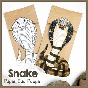 Printable SNAKE Paper Bag Puppet Craft Kit | DIY Reptile Craft PDF Template | Fun Educational Activity for Kids & Creative Animal Project - Etsy