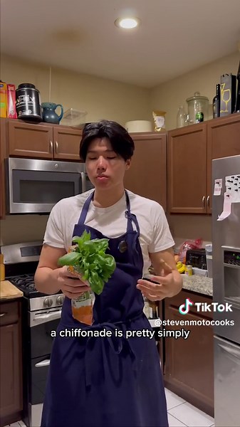 More culinary techniques and here we have the chiffonade! Super simple but effective way to cut up your herbs instead of chopping them which gives you long stringy/ribbons that can go into sauces, soups, or fresh on top of anything. With any herb just pick a few leaves, stack them on each other, roll them up so they become easy to cut, and slice away. Another thing I forgot to mention is while cutting herbs you should really try to slice with a forward motion instead of just chop up and down bec